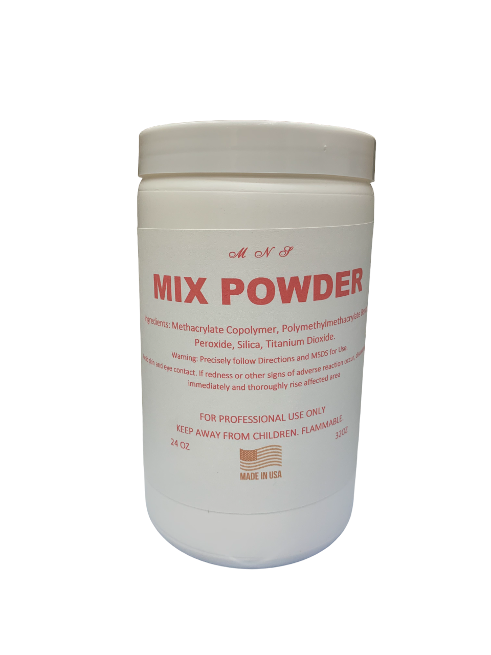 MNS Acrylic Powder - MNSMR - MNS Red Mix Powder
